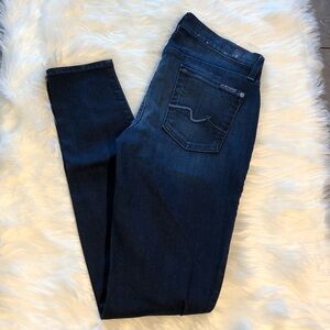 5[7ForAllMankind] The Skinny in dark wash denim